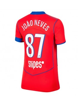 Billige Paris Saint-Germain Joao Neves #87 Tredjedrakt Dame 2025-26 Kortermet